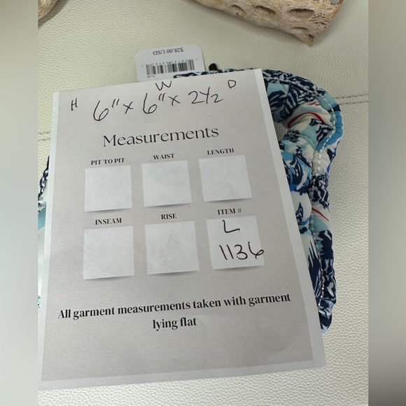 Free People Printed Micro Pouch Alpine Blue Pattern - Picture 9 of 9